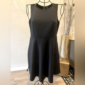 Sharagano Snake Embossed Fit and Flare Dress 16W Plus